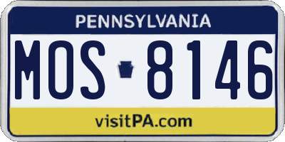 PA license plate MOS8146