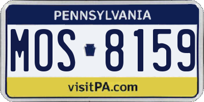 PA license plate MOS8159