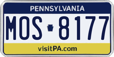 PA license plate MOS8177