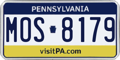 PA license plate MOS8179