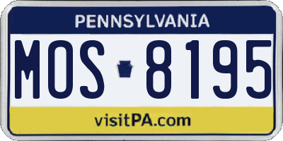 PA license plate MOS8195