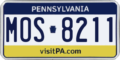 PA license plate MOS8211