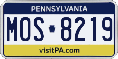 PA license plate MOS8219