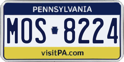PA license plate MOS8224