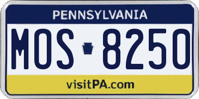 PA license plate MOS8250