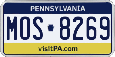PA license plate MOS8269