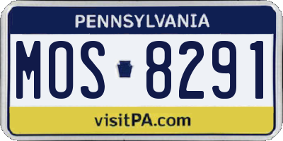 PA license plate MOS8291