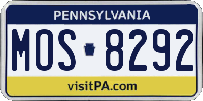 PA license plate MOS8292