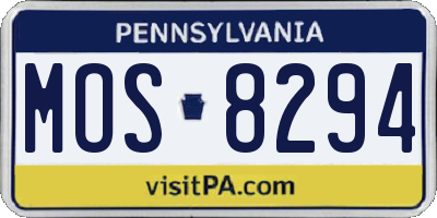 PA license plate MOS8294