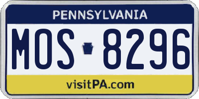 PA license plate MOS8296