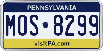 PA license plate MOS8299