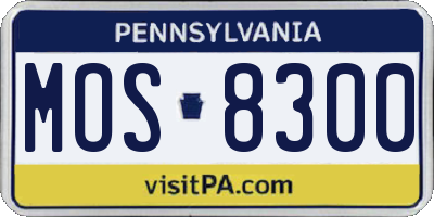 PA license plate MOS8300
