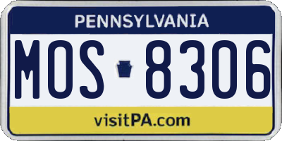 PA license plate MOS8306
