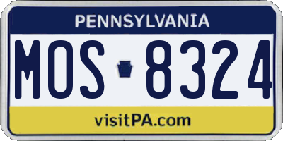 PA license plate MOS8324