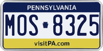 PA license plate MOS8325