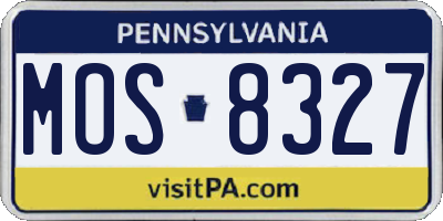 PA license plate MOS8327
