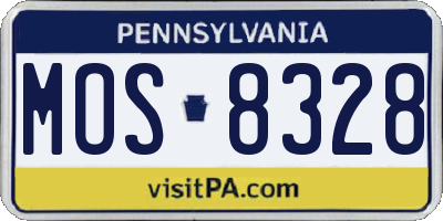 PA license plate MOS8328