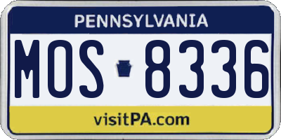 PA license plate MOS8336