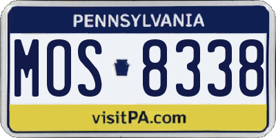 PA license plate MOS8338