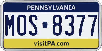 PA license plate MOS8377