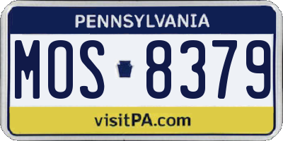 PA license plate MOS8379