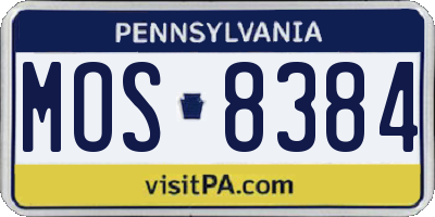 PA license plate MOS8384