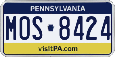 PA license plate MOS8424