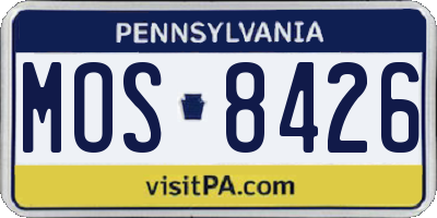 PA license plate MOS8426