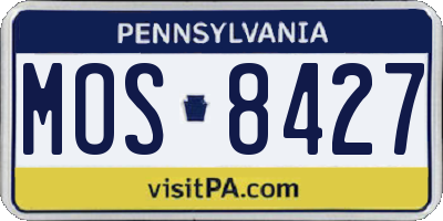 PA license plate MOS8427