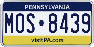 PA license plate MOS8439