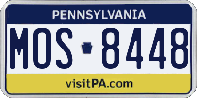 PA license plate MOS8448