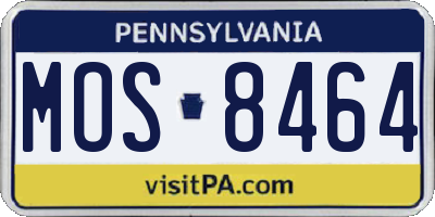 PA license plate MOS8464