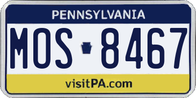 PA license plate MOS8467