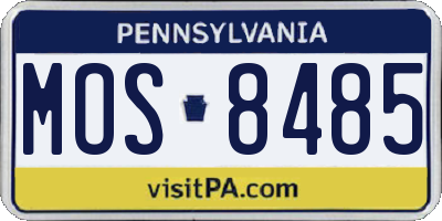 PA license plate MOS8485