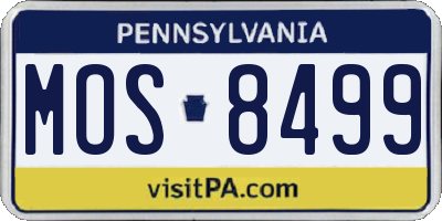 PA license plate MOS8499