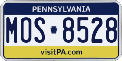 PA license plate MOS8528