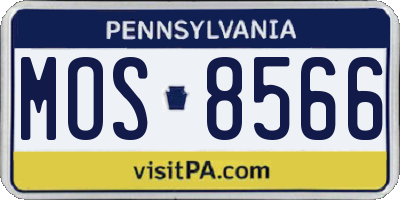 PA license plate MOS8566