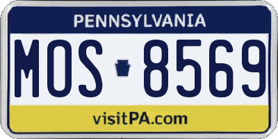 PA license plate MOS8569
