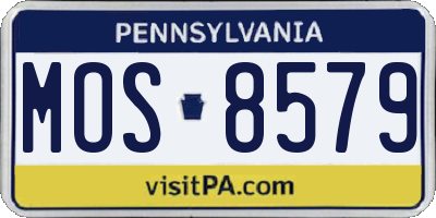 PA license plate MOS8579