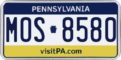 PA license plate MOS8580