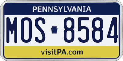 PA license plate MOS8584