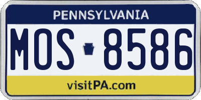 PA license plate MOS8586