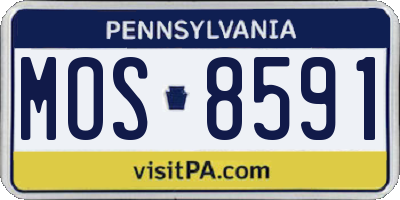 PA license plate MOS8591