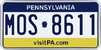 PA license plate MOS8611