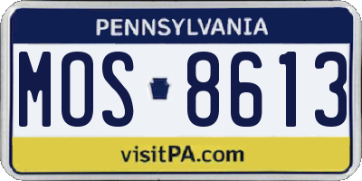 PA license plate MOS8613