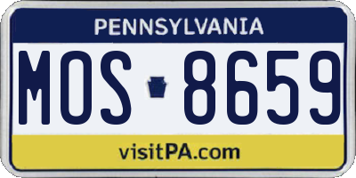 PA license plate MOS8659