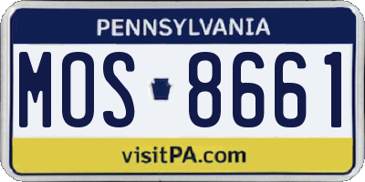PA license plate MOS8661