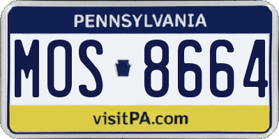 PA license plate MOS8664