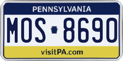 PA license plate MOS8690