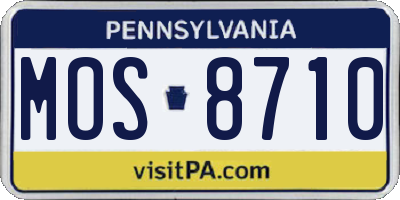PA license plate MOS8710
